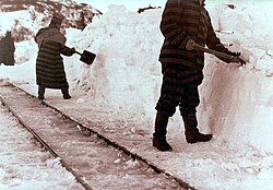 Limpieza daría de los presos durante la época invernal para el funcionamiento del ferrocarril.