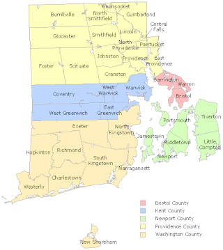 Rhode Island'daki belediyelerin kontluklara göre listesi