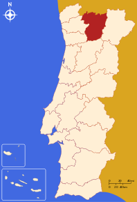 Poziția regiunii Distrito de Vila Real
