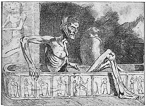 An illustration of the mummy from "Lot No. 249" by Martin van Maele. Lot No. 249 by Martin van Maele 1.jpg