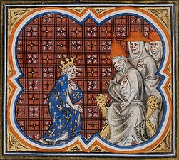Le roi de France Louis VI le Gros et Calixte II, XIVe siècle.