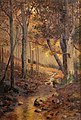 Konrad Alexander Müller-Kurzwelly (1855–1914) Bachlauf im Herbstwald. Signiert. Öl auf Leinwand, 66 x 45 cm