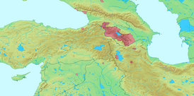 На карте армянский язык на Закавказье и Ближнем Востоке