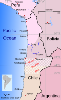 Boundary Treaty of 1874 between Chile and Bolivia 1874 treaty between Chile and Bolivia