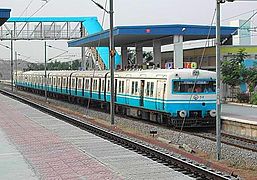 A suburban train in Hyderabad