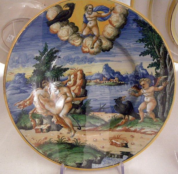 File:Maiolica di urbino, giove e una ninfa, 1550-74.jpg