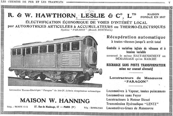 Electric battery locomotives in advertisement