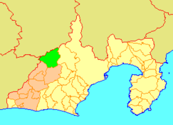 Location of Misakubo in Shizuoka Prefecture
