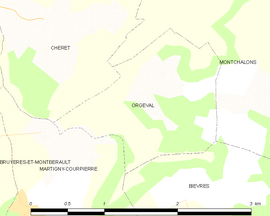 Mapa obce Orgeval