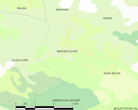Mapa obce Mas-des-Cours