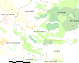 Mapa obce Agen-d'Aveyron