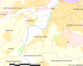 Poziția localității Fleury-sur-Orne