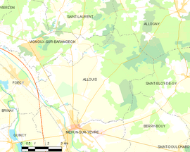 Mapa obce Allouis