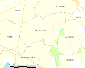 Poziția localității Saligny-le-Vif