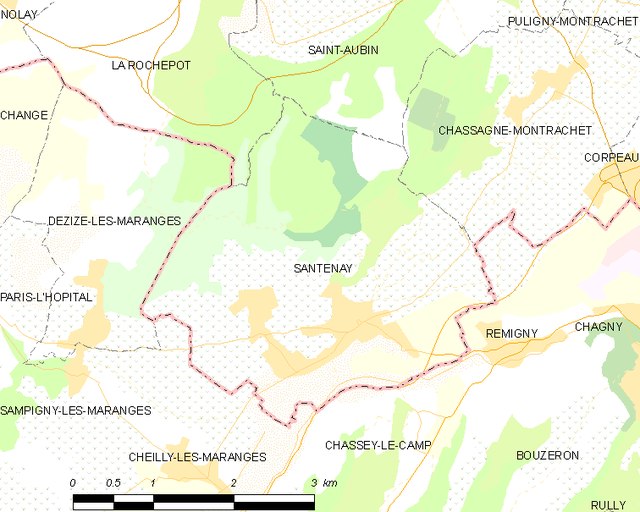 Poziția localității Santenay