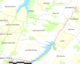 Mapa obce Saint-Blancard