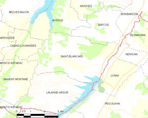 Poziția localității Saint-Blancard