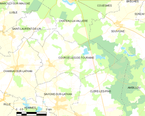 Poziția localității Courcelles-de-Touraine