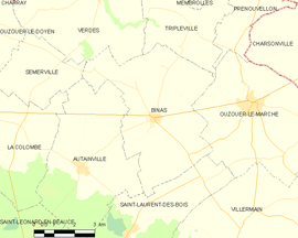 Mapa obce Binas