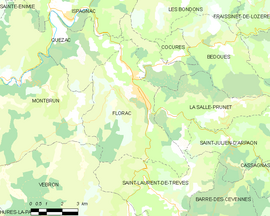 Mapa obce Florac