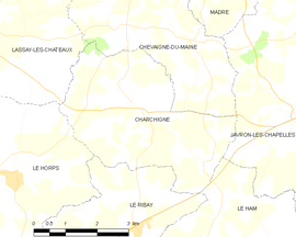 Mapa obce Charchigné