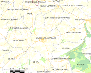Poziția localității Javron-les-Chapelles