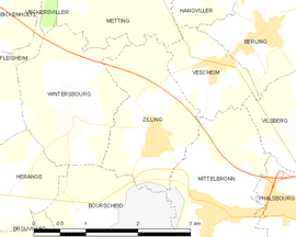 Mapa obce Zilling