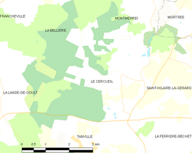 Mapa obce Le Cercueil