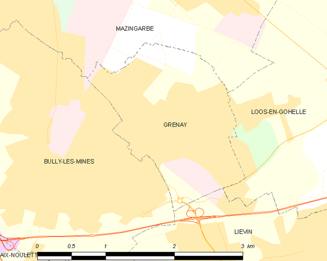 Poziția localității Grenay