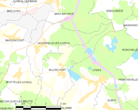 Mapa obce La Chapelle-lès-Luxeuil