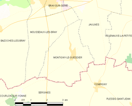 Mapa obce Montigny-le-Guesdier