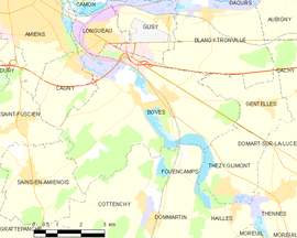 Mapa obce Boves