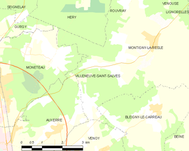 Mapa obce Villeneuve-Saint-Salves