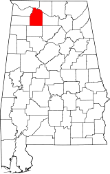 Map of Alabama highlighting Lawrence County.svg
