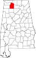 Карта штата с выделением округа Лоуренс 