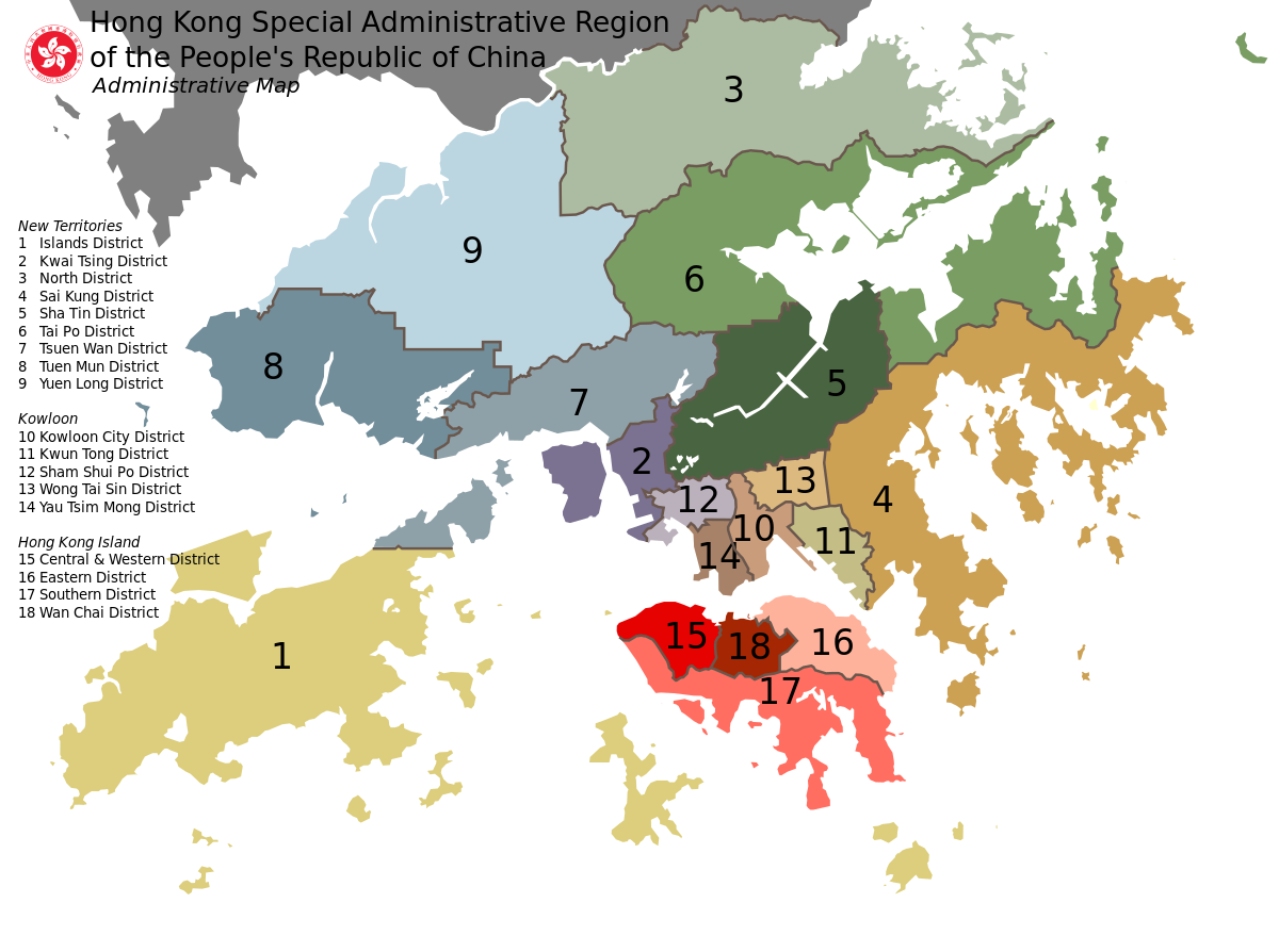 Map of Hong Kong 18 Districts en.svg