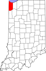 Map of Indiana highlighting Lake County.svg