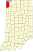 Carte de l'Indiana mettant en évidence Lake County.svg
