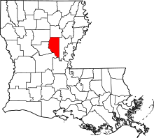 Harta e La Salle Parish në Louisiana