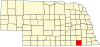 Karta över Nebraska som markerar Jefferson County.svg