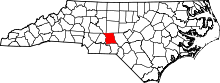 Harta e Montgomery County në North Carolina