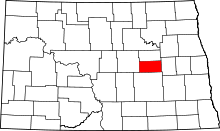 Harta e Foster County në North Dakota
