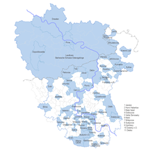 Karte der Mitglieder der Euroregion Elbe/Labe