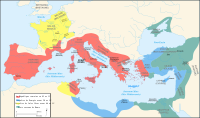 Map of the Ancient Rome at Caesar time (with conquests)-fr.svg