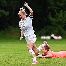 Port Vale Women's captain Meg Baldwin. Meg Baldwin Kingfisher Celebration.jpg