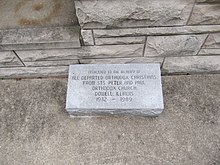 Memorial to the former Dowell Russian Orthodox Church, located at the Holy Protection Russian Orthodox church in Royalton Memorial to the former Dowell Russian Orthodox Church.JPG