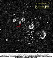 Image radar du pôle nord de Mercure