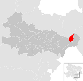 Poloha obce Mitterndorf an der Fischa v okrese Baden (klikacia mapa)