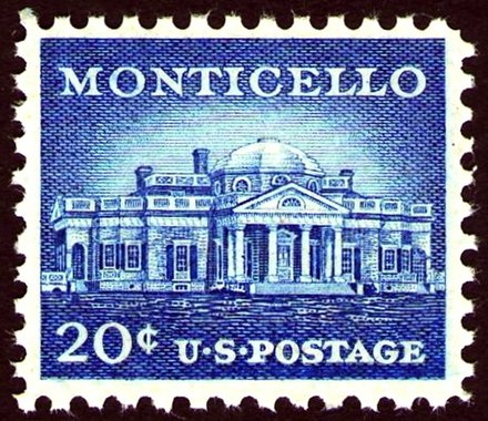 On April 13, 1956, the U.S. Post Office issued a postage stamp honoring Monticello.[53]