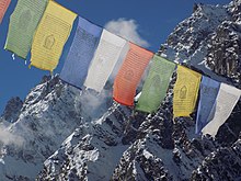 Five colors of prayer flag on a mountain in Sikkim Mountain Without Praying Flag's Like Fish Without Water.jpg